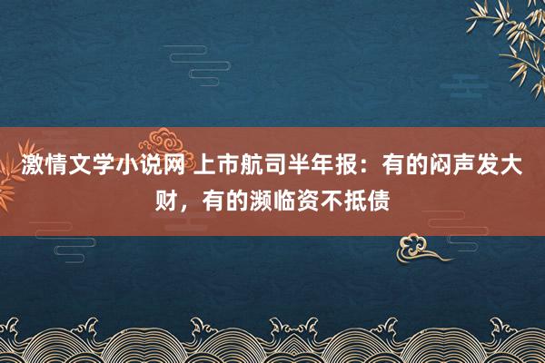 激情文学小说网 上市航司半年报：有的闷声发大财，有的濒临资不抵债