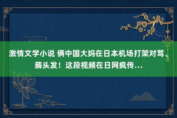 激情文学小说 俩中国大妈在日本机场打架对骂、薅头发！这段视频在日网疯传…