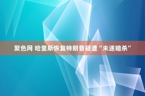 聚色网 哈里斯恢复特朗普疑遭“未遂暗杀”