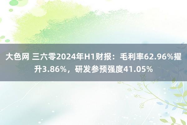 大色网 三六零2024年H1财报：毛利率62.96%擢升3.86%，研发参预强度41.05%