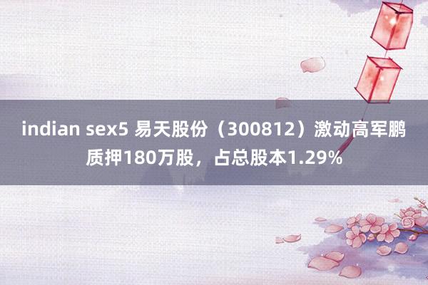 indian sex5 易天股份（300812）激动高军鹏质押180万股，占总股本1.29%