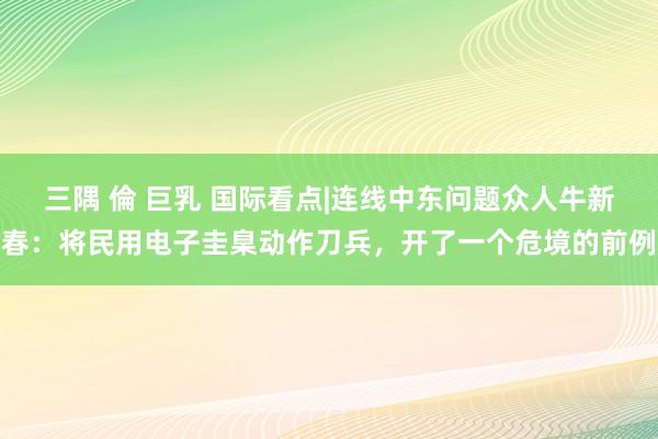 三隅 倫 巨乳 国际看点|连线中东问题众人牛新春：将民用电子圭臬动作刀兵，开了一个危境的前例