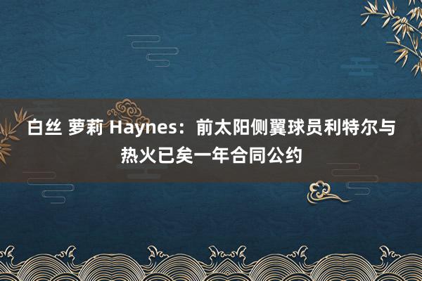 白丝 萝莉 Haynes：前太阳侧翼球员利特尔与热火已矣一年合同公约