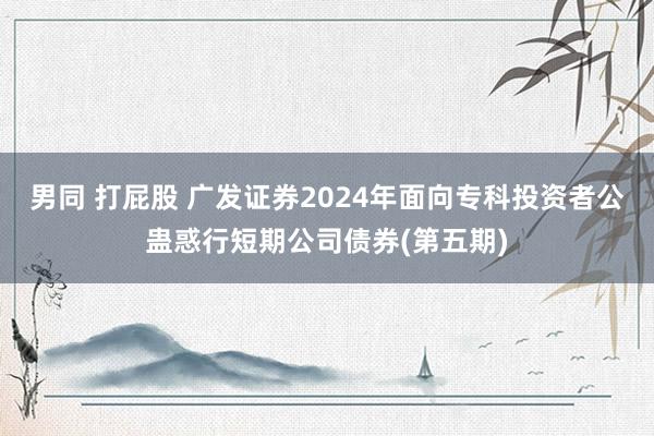 男同 打屁股 广发证券2024年面向专科投资者公蛊惑行短期公司债券(第五期)