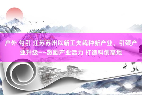 户外 勾引 江苏苏州以新工夫栽种新产业、引颈产业升级——激励产业活力 打造科创高地