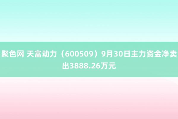 聚色网 天富动力（600509）9月30日主力资金净卖出3888.26万元