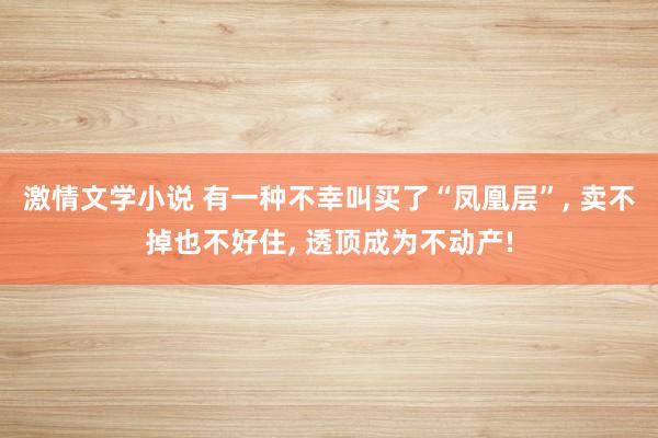 激情文学小说 有一种不幸叫买了“凤凰层”， 卖不掉也不好住， 透顶成为不动产!