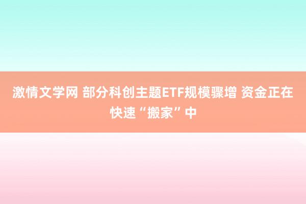 激情文学网 部分科创主题ETF规模骤增 资金正在快速“搬家”中