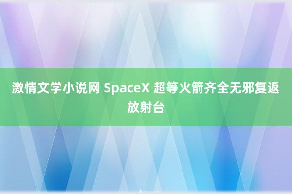 激情文学小说网 SpaceX 超等火箭齐全无邪复返放射台