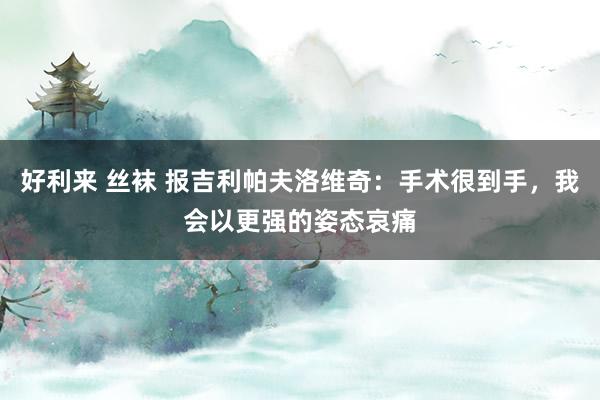 好利来 丝袜 报吉利帕夫洛维奇：手术很到手，我会以更强的姿态哀痛