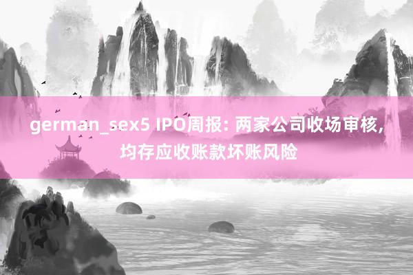 german_sex5 IPO周报: 两家公司收场审核， 均存应收账款坏账风险