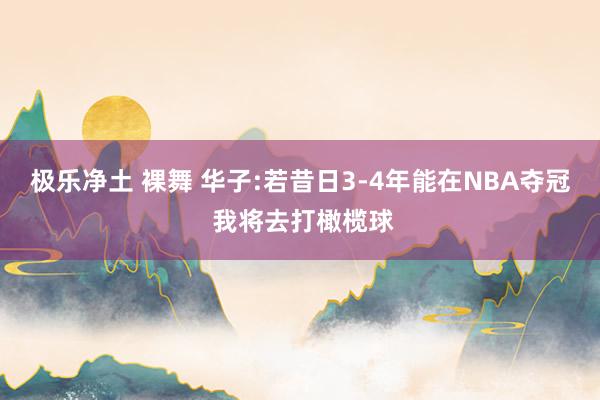 极乐净土 裸舞 华子:若昔日3-4年能在NBA夺冠 我将去打橄榄球