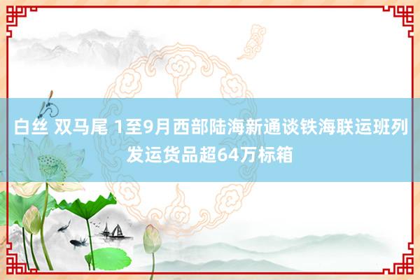 白丝 双马尾 1至9月西部陆海新通谈铁海联运班列发运货品超64万标箱