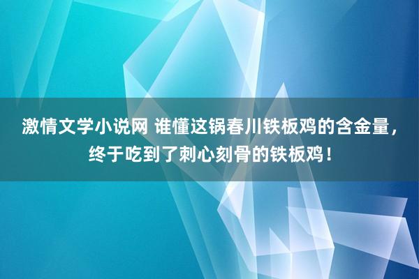 激情文学小说网 谁懂这锅春川铁板鸡的含金量，终于吃到了刺心刻骨的铁板鸡！