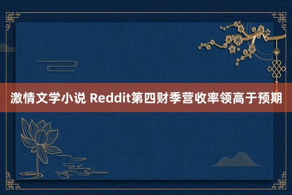 激情文学小说 Reddit第四财季营收率领高于预期