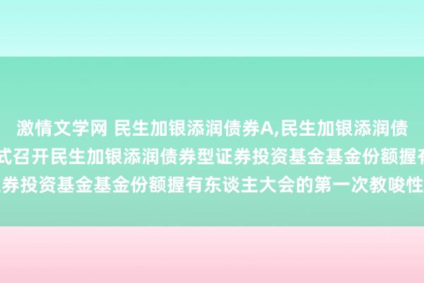 激情文学网 民生加银添润债券A，民生加银添润债券C: 对于以通信开会方式召开民生加银添润债券型证券投资基金基金份额握有东谈主大会的第一次教唆性公告