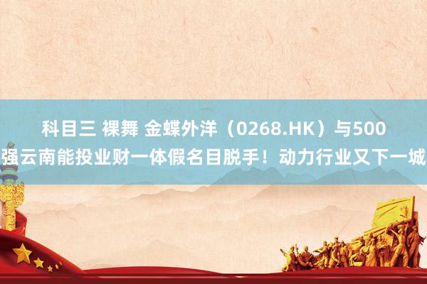 科目三 裸舞 金蝶外洋（0268.HK）与500强云南能投业财一体假名目脱手！动力行业又下一城