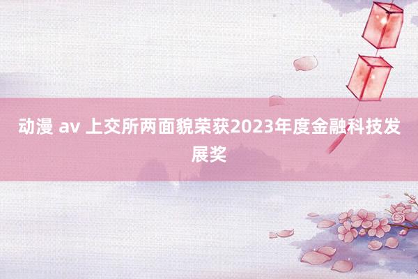 动漫 av 上交所两面貌荣获2023年度金融科技发展奖