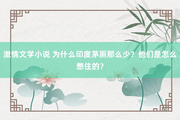 激情文学小说 为什么印度茅厕那么少？他们是怎么憋住的？