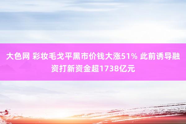 大色网 彩妆毛戈平黑市价钱大涨51% 此前诱导融资打新资金超1738亿元