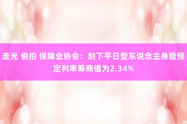 走光 偷拍 保障业协会：刻下平日型东说念主身险预定利率筹商值为2.34%