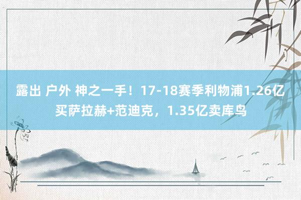 露出 户外 神之一手！17-18赛季利物浦1.26亿买萨拉赫+范迪克，1.35亿卖库鸟